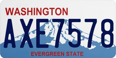 WA license plate AXE7578