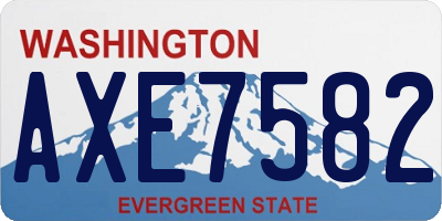 WA license plate AXE7582