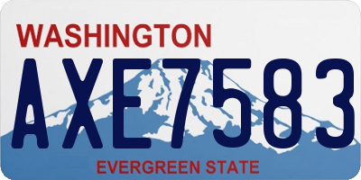 WA license plate AXE7583