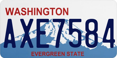 WA license plate AXE7584