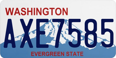 WA license plate AXE7585