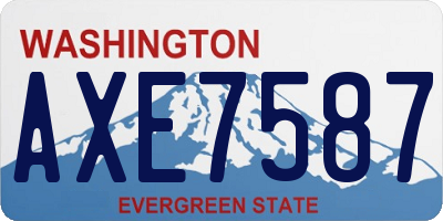 WA license plate AXE7587