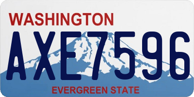 WA license plate AXE7596