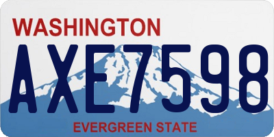 WA license plate AXE7598