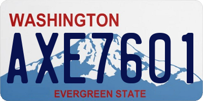 WA license plate AXE7601
