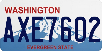 WA license plate AXE7602