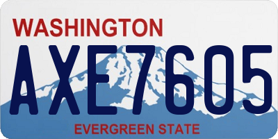 WA license plate AXE7605