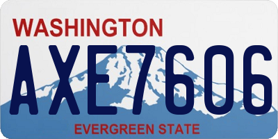 WA license plate AXE7606