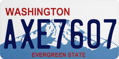 WA license plate AXE7607