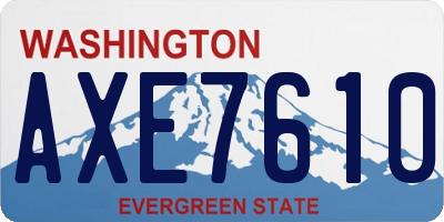 WA license plate AXE7610