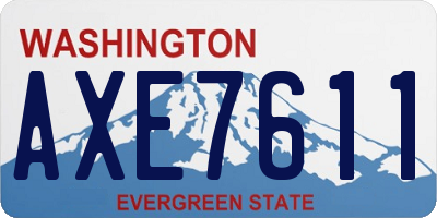 WA license plate AXE7611