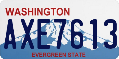 WA license plate AXE7613