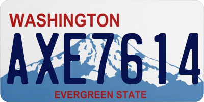 WA license plate AXE7614