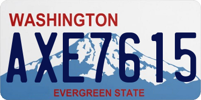 WA license plate AXE7615