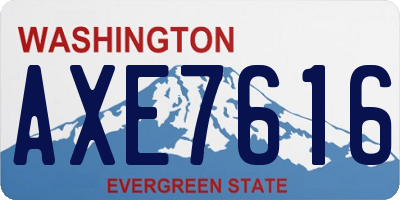 WA license plate AXE7616