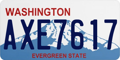 WA license plate AXE7617