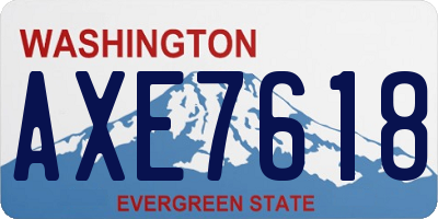 WA license plate AXE7618