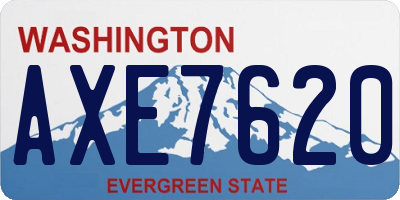 WA license plate AXE7620
