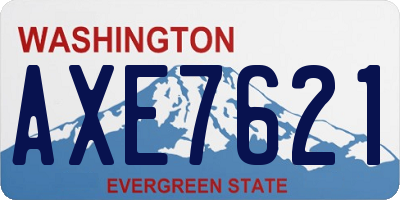 WA license plate AXE7621