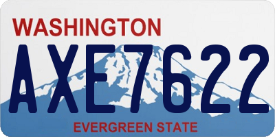 WA license plate AXE7622