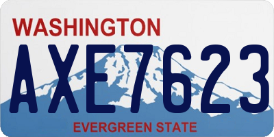WA license plate AXE7623