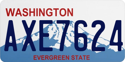 WA license plate AXE7624