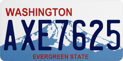 WA license plate AXE7625