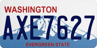 WA license plate AXE7627