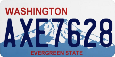 WA license plate AXE7628