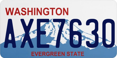 WA license plate AXE7630