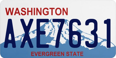 WA license plate AXE7631