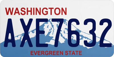 WA license plate AXE7632