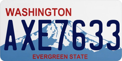 WA license plate AXE7633