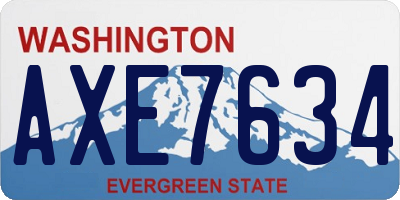 WA license plate AXE7634