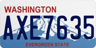 WA license plate AXE7635