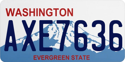 WA license plate AXE7636
