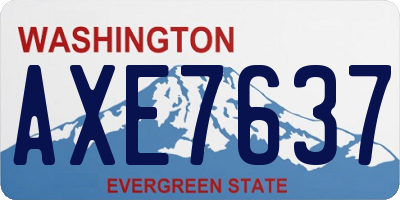 WA license plate AXE7637