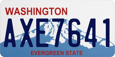 WA license plate AXE7641
