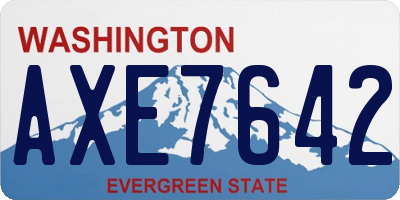 WA license plate AXE7642