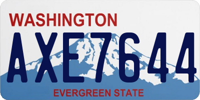 WA license plate AXE7644