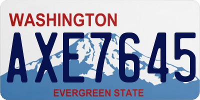 WA license plate AXE7645