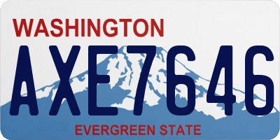 WA license plate AXE7646