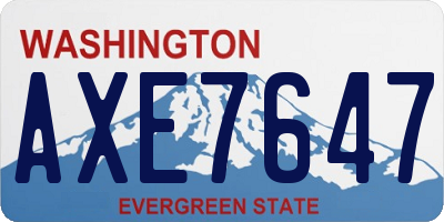 WA license plate AXE7647