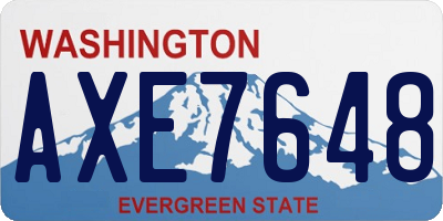 WA license plate AXE7648
