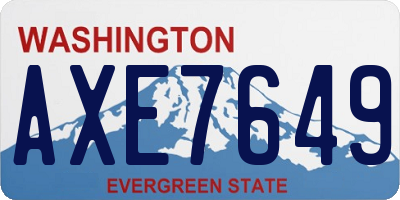WA license plate AXE7649