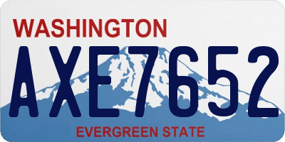 WA license plate AXE7652