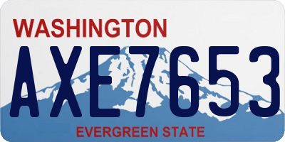 WA license plate AXE7653