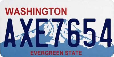 WA license plate AXE7654