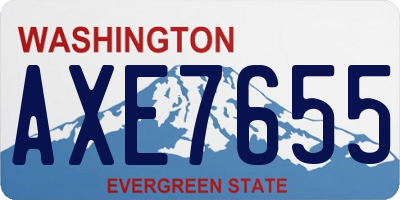 WA license plate AXE7655