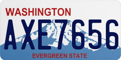 WA license plate AXE7656